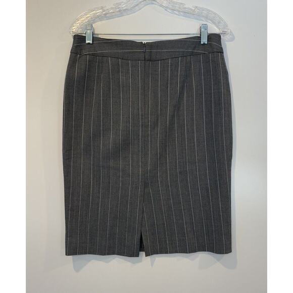 Armani Collezioni Gray Pinstriped Wool Blend Pencil Skirt Career Womens 8 (1732) - Picture 2 of 8